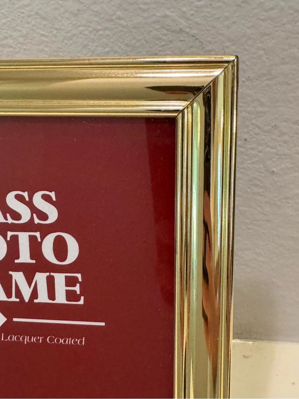 Vintage Brass 5x7 Picture Frame w/ Blue Velvet Backing & Easel